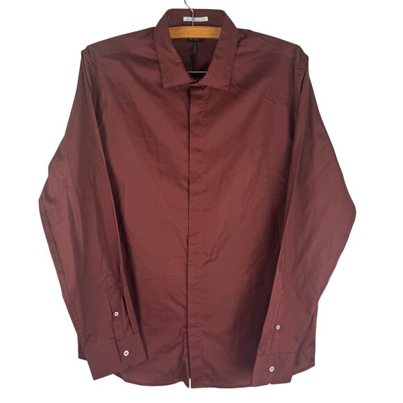 GOOD MAN BRAND COTTON BUTTON UP‎ SHIRT IN RUM RASIN NWT MEN'S SIZE LARGE - Picture 1 of 13